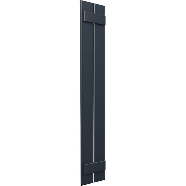 True Fit PVC Two Board Spaced Board-n-Batten Shutters, Starless Night Blue, 11 1/4W X 72H